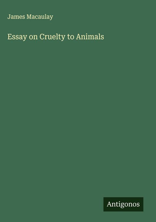 Produktbild: Essay on Cruelty to Animals