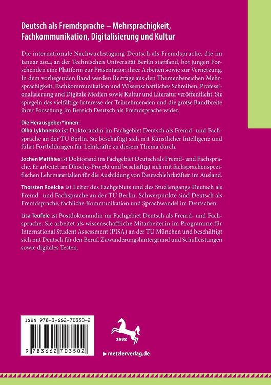 Produktbild: Deutsch als Fremdsprache &ndash; Mehrsprachigkeit, Fachkommunikation, Digitalisierung und Kultur