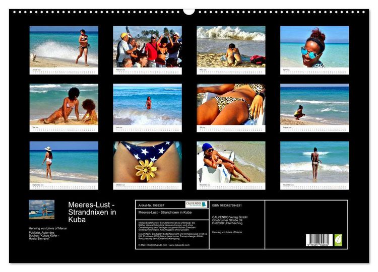 Produktbild: Meeres-Lust - Strandnixen in Kuba (Wandkalender 2026 DIN A2 quer), CALVENDO Monatskalender