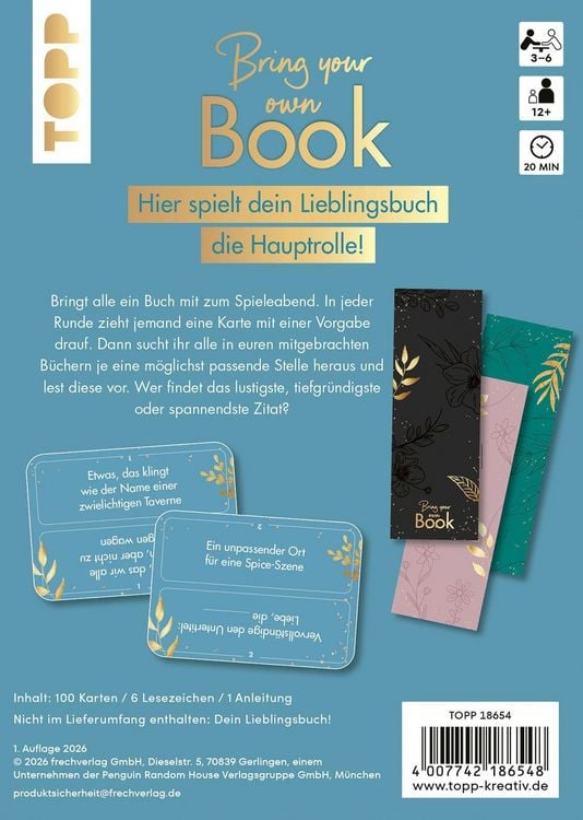 Produktbild: Bring your own Book &ndash; Booklove Edition. Das Spiel in dem dein Buch die Hauptrolle spielt!