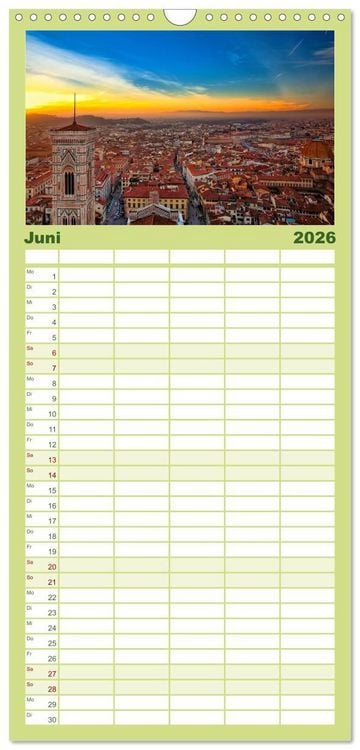 Produktbild: Familienplaner 2026 - Florenz - Sch&ouml;nheit in der Toskana mit 5 Spalten (Wandkalender, 21 x 45 cm) CALVENDO