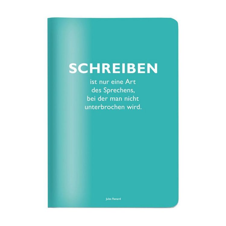 Produktbild: Heft A5 kariert, "Schreiben ist nur eine Art des Sprechens, bei der man nicht unterbrochen wird." (Jules Renard)