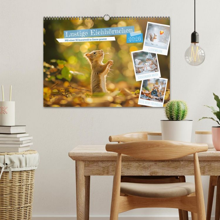 Produktbild: Lustige Eichh&ouml;rnchen (Wandkalender 2026 DIN A3 quer), CALVENDO Monatskalender
