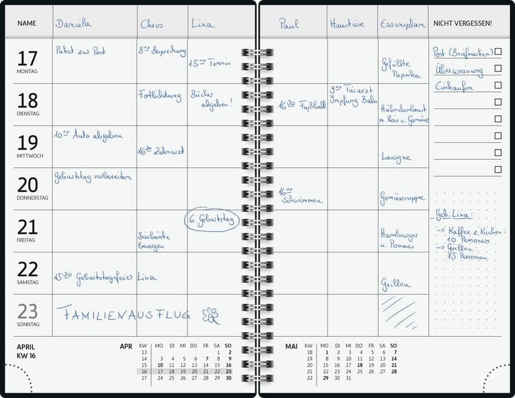 Produktbild: BRUNNEN 1070290037 Buchkalender Familienplaner 2027 "Flowers" A5, Papier