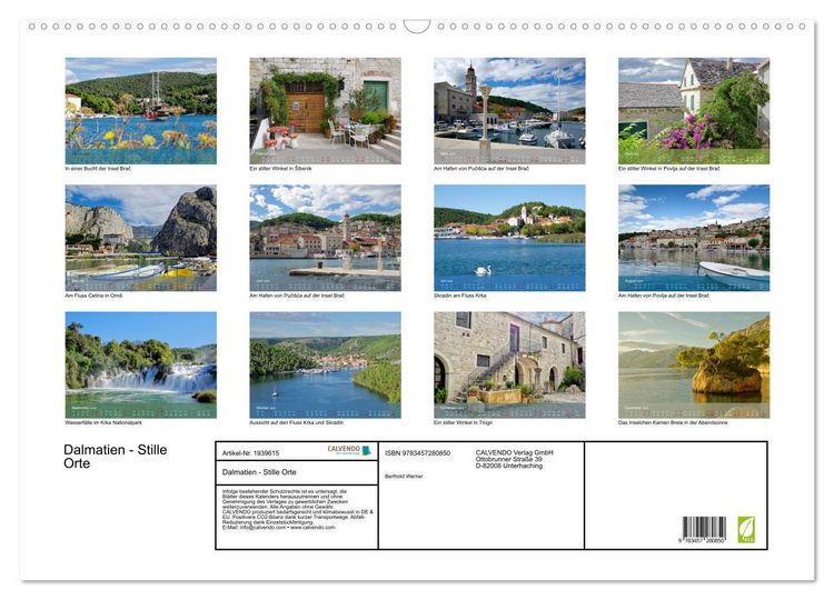 Produktbild: Dalmatien - Stille Orte (Wandkalender 2026 DIN A2 quer), CALVENDO Monatskalender