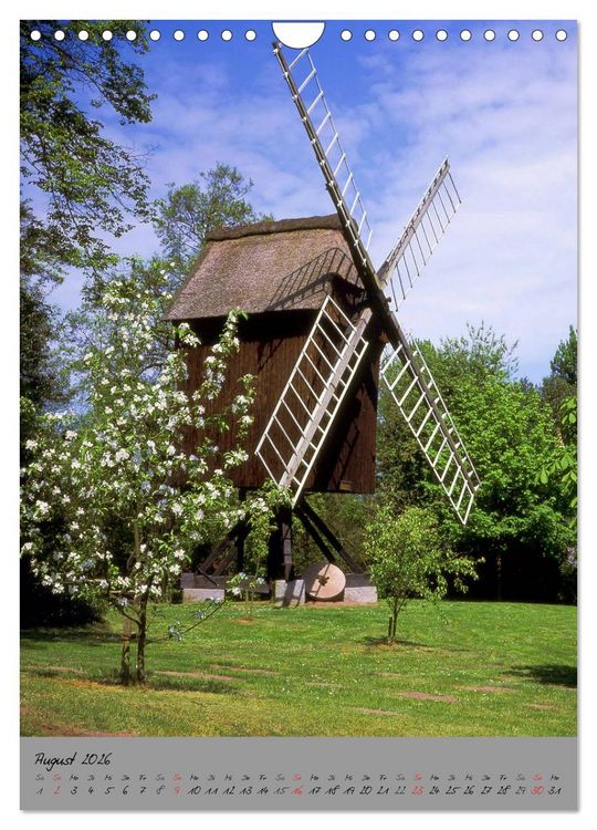 Produktbild: Windm&uuml;hlen in Norddeutschland (Wandkalender 2026 DIN A4 hoch), CALVENDO Monatskalender