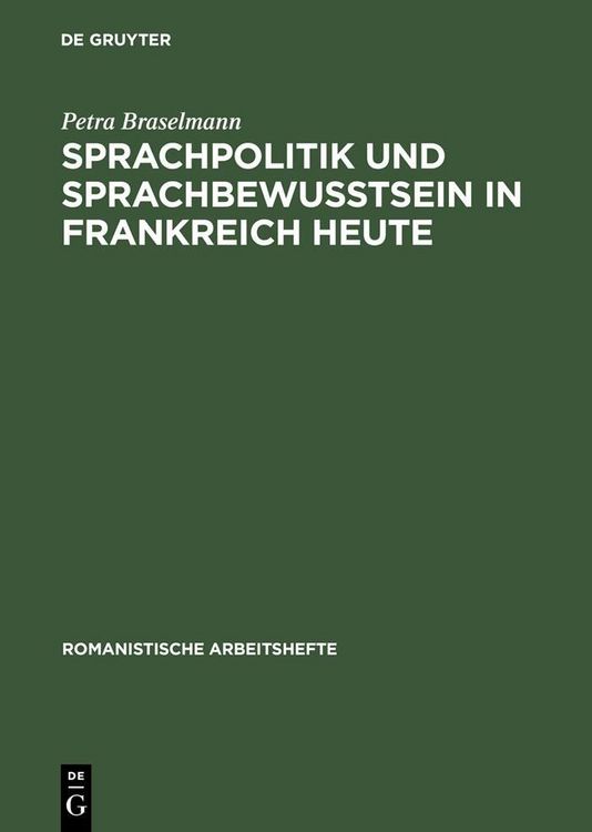 Produktbild: Sprachpolitik und Sprachbewusstsein in Frankreich heute