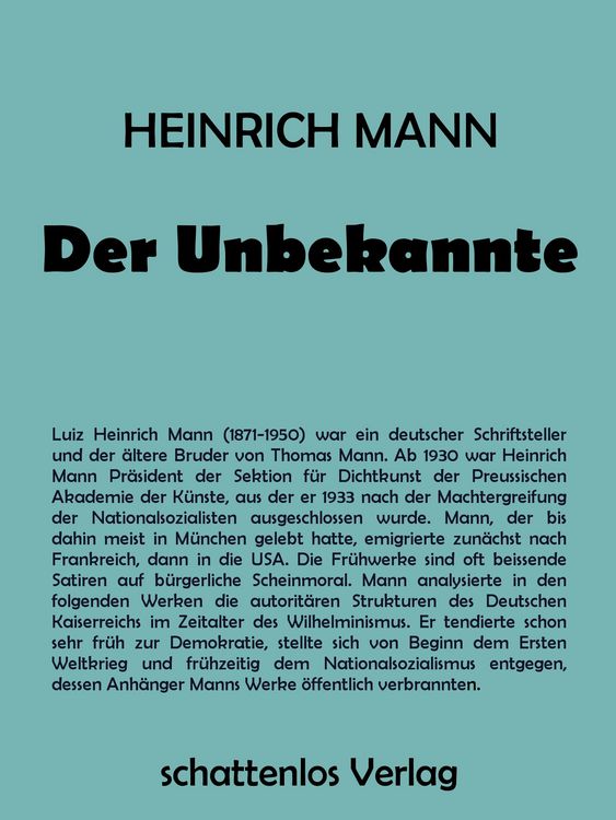 Produktbild: Der Unbekannte