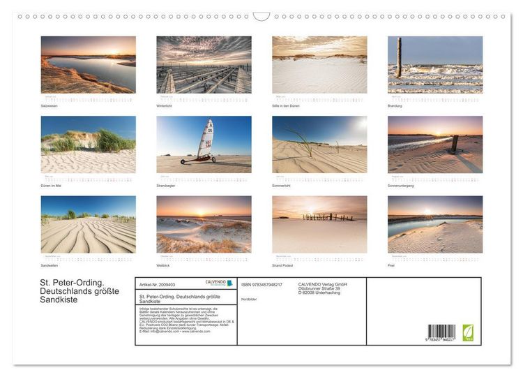 Produktbild: St. Peter-Ording. Deutschlands gr&ouml;&szlig;te Sandkiste (Wandkalender 2026 DIN A2 quer), CALVENDO Monatskalender