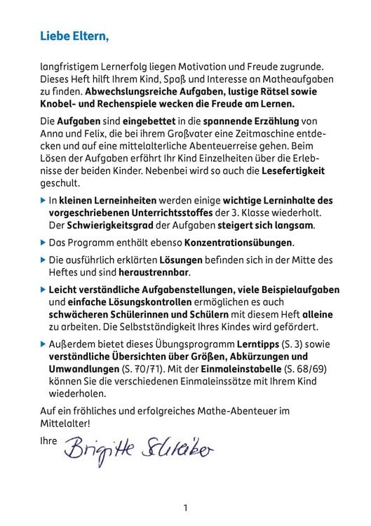 Produktbild: &Uuml;bungsheft 3. Klasse - Mathe-Abenteuer im Mittelalter