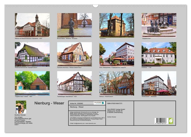 Produktbild: Nienburg - Weser (Wandkalender 2026 DIN A2 quer), CALVENDO Monatskalender