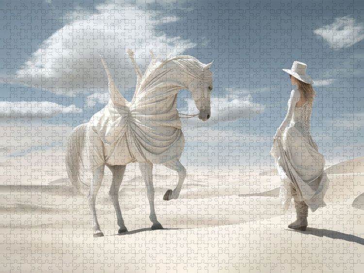 Produktbild: CALVENDO Puzzle Surrealismus trifft Pferdefans | 1000 Teile Lege-Gr&ouml;&szlig;e 64x48cm Foto-Puzzle f&uuml;r gl&uuml;ckliche Stunden