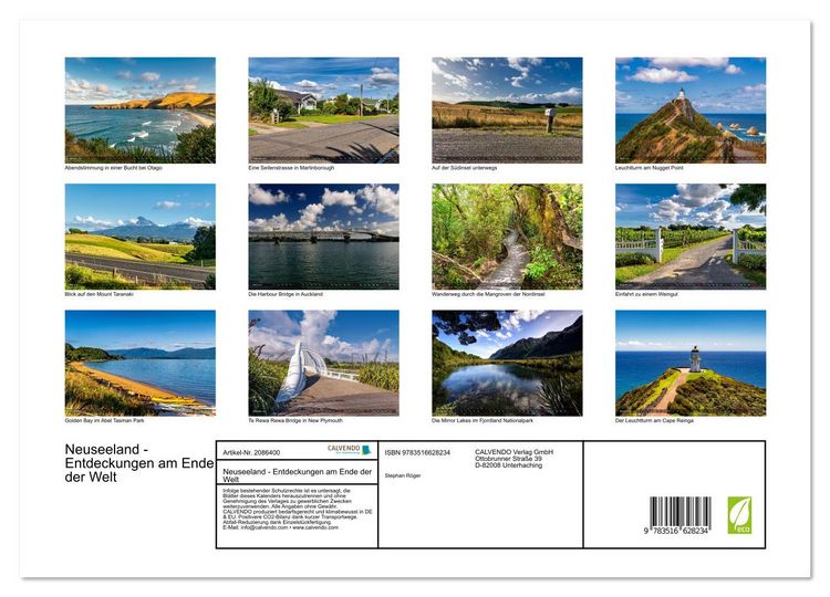 Produktbild: Neuseeland - Entdeckungen am Ende der Welt (hochwertiger Premium Wandkalender 2026 DIN A2 quer), Kunstdruck in Hochglanz