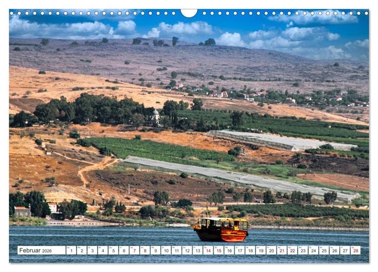 Produktbild: Biblische Orte in Israel mit Bibelstellen (Wandkalender 2026 DIN A3 quer), CALVENDO Monatskalender
