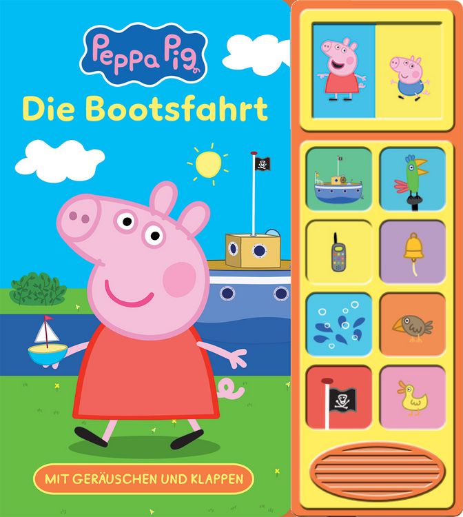 Produktbild: Peppa Pig - Die Bootsfahrt - Klappen-Ger&auml;usche-Buch mit 10 Sounds - Pappbilderbuch - Peppa Wutz