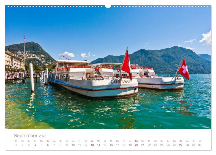 Produktbild: TESSIN Werner Dieterich (hochwertiger Premium Wandkalender 2026 DIN A2 quer), Kunstdruck in Hochglanz