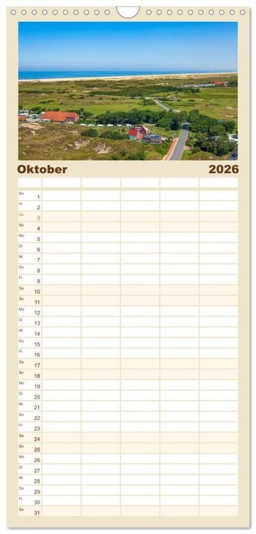 Produktbild: Familienplaner 2026 - NORDERNEY - Meine Liebe zur Nordseeinsel mit 5 Spalten (Wandkalender, 21 x 45 cm) CALVENDO