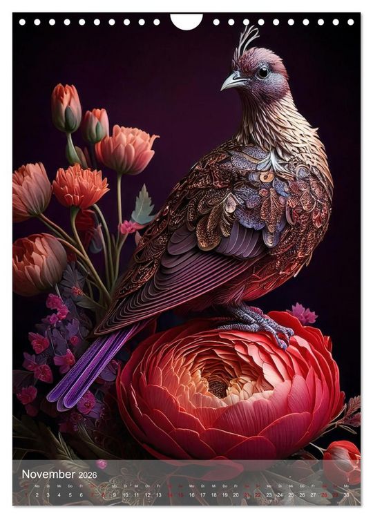 Produktbild: Exotische Harmonie - Paradiesv&ouml;gel und Blumenpracht (Wandkalender 2026 DIN A4 hoch), CALVENDO Monatskalender