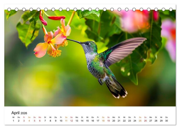 Produktbild: Kolibris - kleine Wunder der Natur (Tischkalender 2026 DIN A5 quer), CALVENDO Monatskalender