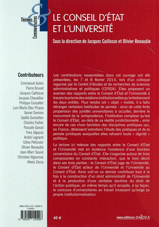 Produktbild: Le Conseil D'Etat et l'Universite