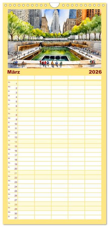 Produktbild: Familienplaner 2026 - Sightseeing New York mit 5 Spalten (Wandkalender, 21 x 45 cm) CALVENDO