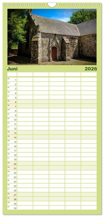Produktbild: Familienplaner 2026 - Die Bretagne - Frankreichs Perle mit 5 Spalten (Wandkalender, 21 x 45 cm) CALVENDO