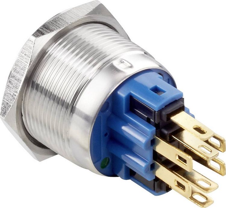 Produktbild: TRU COMPONENTS TC-7494636 Vandalismusgesch&uuml;tzter Druckschalter 250 V/AC 3 A 1 x Aus/(Ein) tastend Rot, Gr&uuml;n, Blau, RGB IP65 1 St.