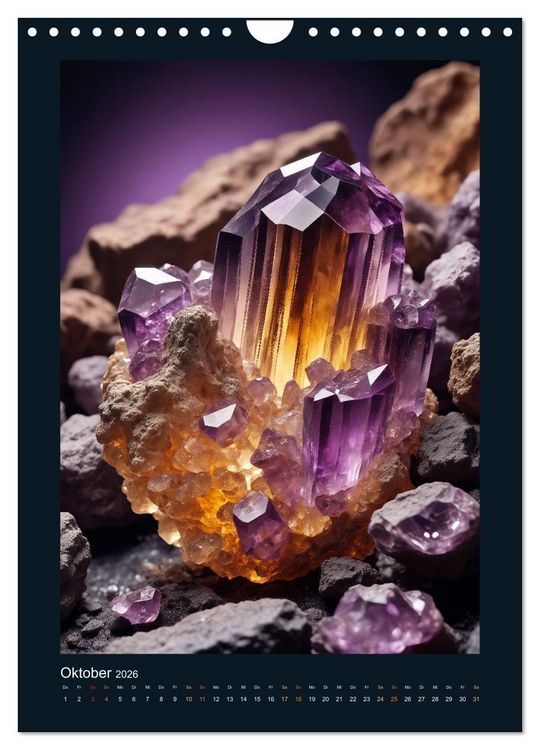 Produktbild: Fantastische Mineralien - Geheimnisvolle Sch&auml;tze (Wandkalender 2026 DIN A4 hoch), CALVENDO Monatskalender