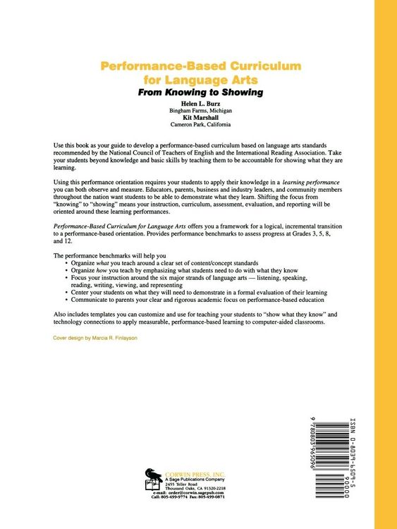 Produktbild: Performance-Based Curriculum for Language Arts