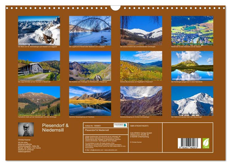 Produktbild: Piesendorf & Niedernsill (Wandkalender 2026 DIN A3 quer), CALVENDO Monatskalender
