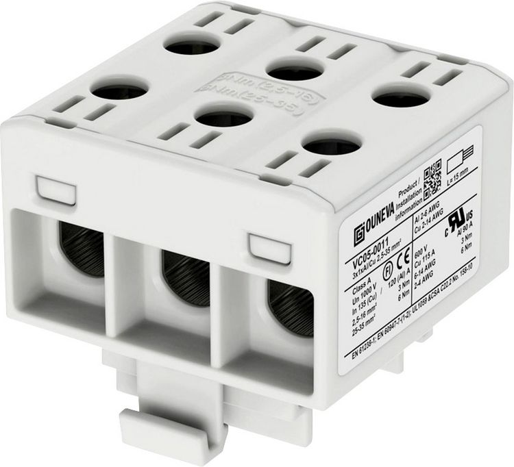 Produktbild: Ouneva Group VC05-0011 Verteilerblock Schrauben Grau 1St.