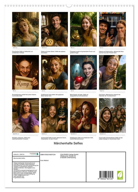 Produktbild: M&auml;rchenhafte Selfies (hochwertiger Premium Wandkalender 2026 DIN A2 hoch), Kunstdruck in Hochglanz