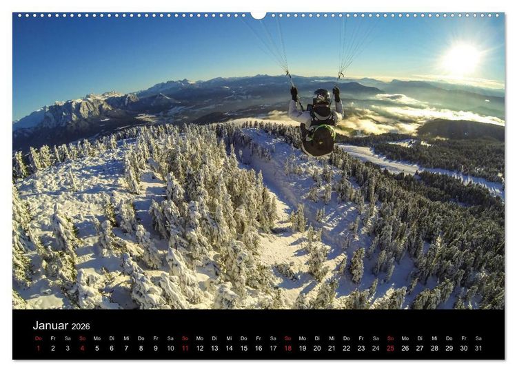 Produktbild: Paragliding - zwischen Himmel und Erde (Wandkalender 2026 DIN A2 quer), CALVENDO Monatskalender
