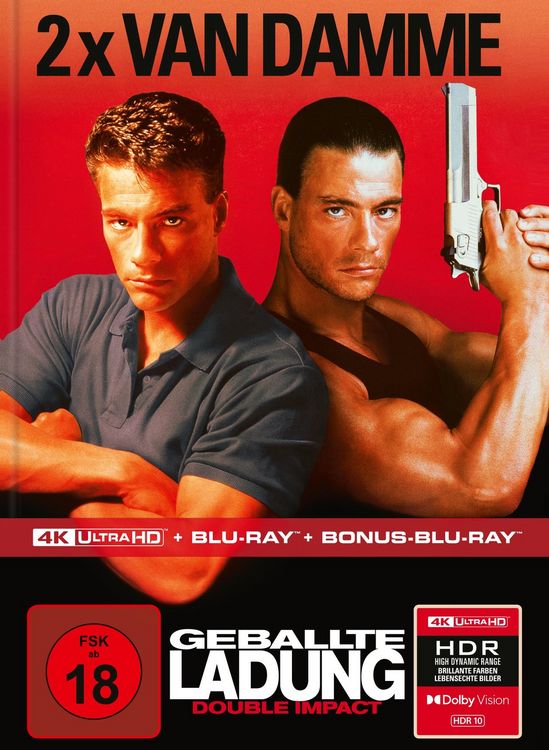 Produktbild: Geballte Ladung &ndash; Double Impact - Limitiertes Mediabook - Cover A (4K Ultra HD + Blu-ray + Bonus-Blu-ray)