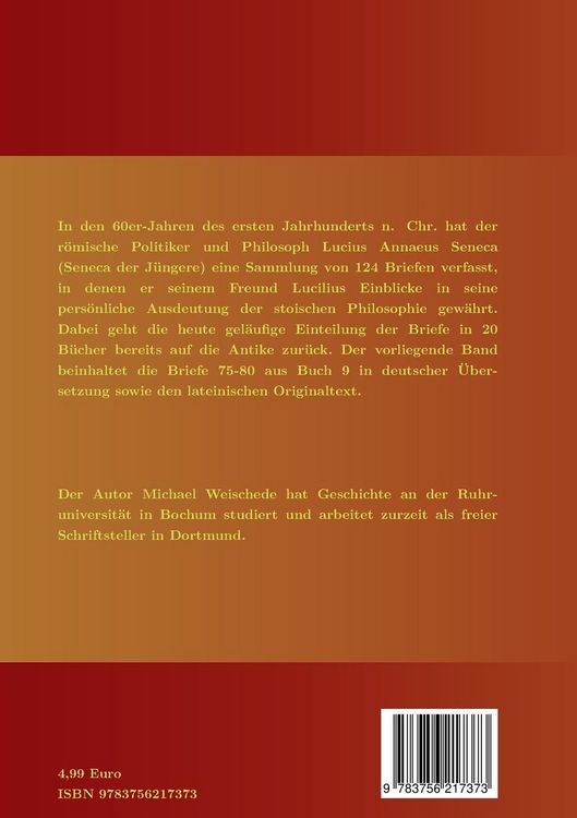Produktbild: Seneca - Epistulae morales ad Lucilium - Liber IX Epistulae LXXV - LXXX