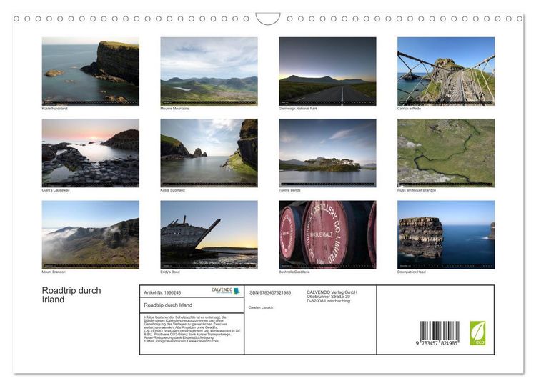 Produktbild: Roadtrip durch Irland (Wandkalender 2026 DIN A3 quer), CALVENDO Monatskalender