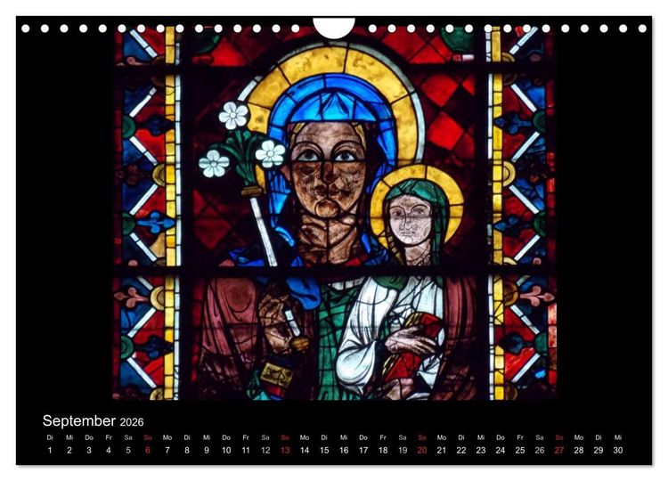 Produktbild: Bilder aus Licht - Notre Dame de Chartres (Wandkalender 2026 DIN A4 quer), CALVENDO Monatskalender