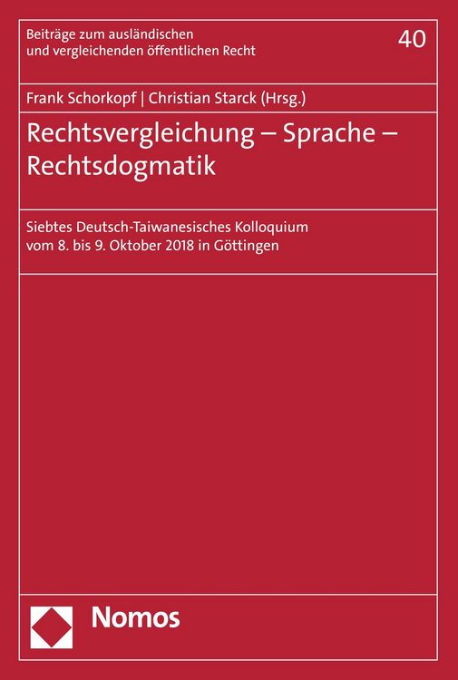 Produktbild: Rechtsvergleichung - Sprache - Rechtsdogmatik