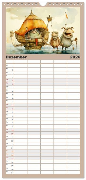 Produktbild: Familienplaner 2026 - Ein Besuch in fernen Universen mit 5 Spalten (Wandkalender, 21 x 45 cm) CALVENDO