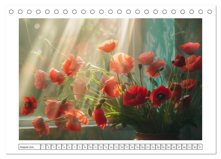 Produktbild: Mohntr&auml;ume im Licht (Tischkalender 2026 DIN A5 quer), CALVENDO Monatskalender