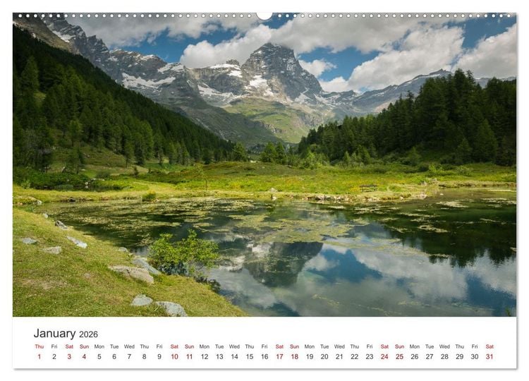 Produktbild: Aosta Valley and its nature (Wall Calendar 2026 DIN A2 landscape), CALVENDO 12 Month Wall Calendar