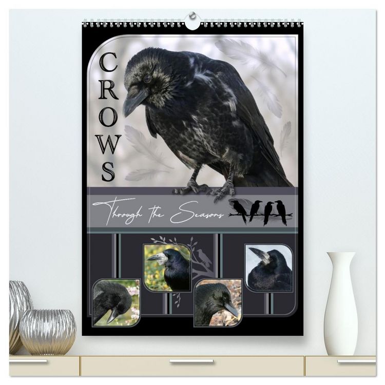 Produktbild: Crows - Through the Seasons (High Quality Premium Wall Calendar 2026 DIN A2 portrait),CALVENDO 12 Month Wall Calendar