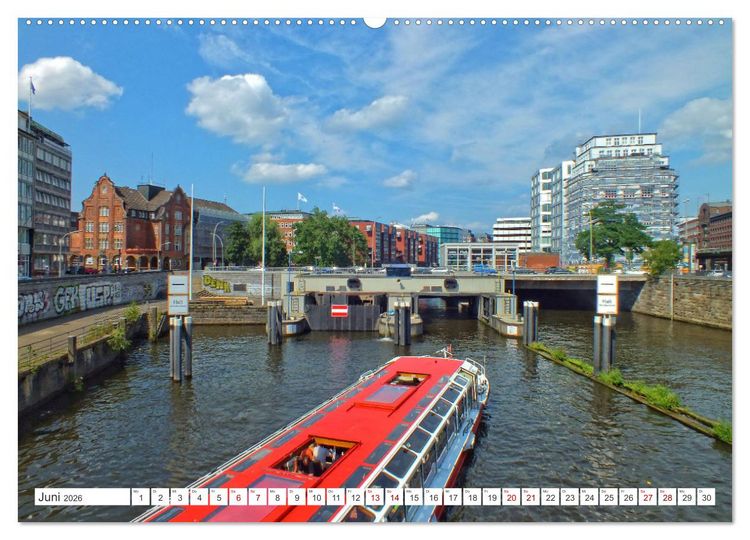 Produktbild: Hamburg an der Elbe &ndash; Impressionen eines Sommertages in der Hansestadt (Wandkalender 2026 DIN A2 quer), CALVENDO Monatskalender