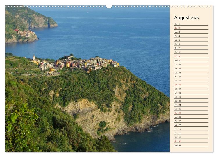 Produktbild: Cinque Terre - Malerische, vertr&auml;umte D&ouml;rfer an der ligurischen K&uuml;ste (hochwertiger Premium Wandkalender 2026 DIN A2 quer), Kunstdruck in Hochglanz