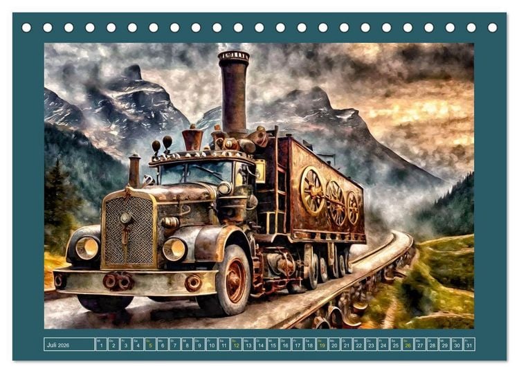 Produktbild: Mit Steampunk unterwegs (Tischkalender 2026 DIN A5 quer), CALVENDO Monatskalender