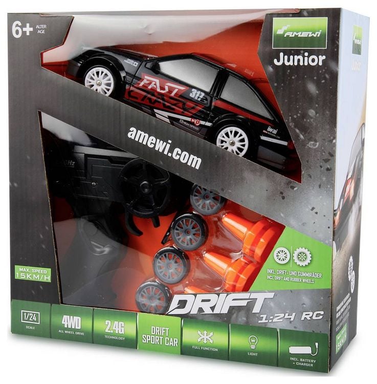 Produktbild: Amewi 21108 Drift Sport Car 1:24 RC Einsteiger Modellauto Elektro Sportwagen Allradantrieb (4WD)