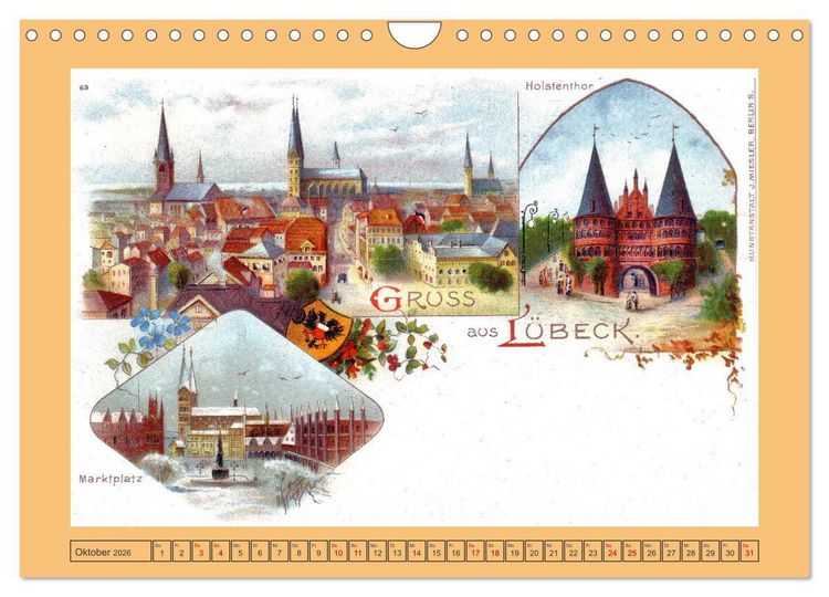 Produktbild: Gru&szlig; aus L&uuml;beck (Wandkalender 2026 DIN A4 quer), CALVENDO Monatskalender
