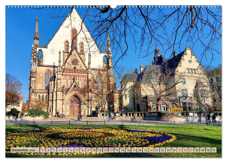 Produktbild: Buntes Leipzig (hochwertiger Premium Wandkalender 2026 DIN A2 quer), Kunstdruck in Hochglanz