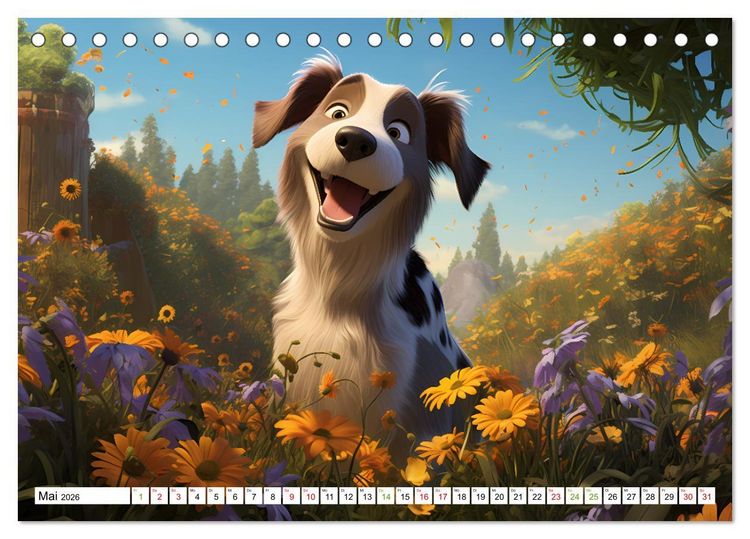 Produktbild: Lustige Comic Hunde (Tischkalender 2026 DIN A5 quer), CALVENDO Monatskalender