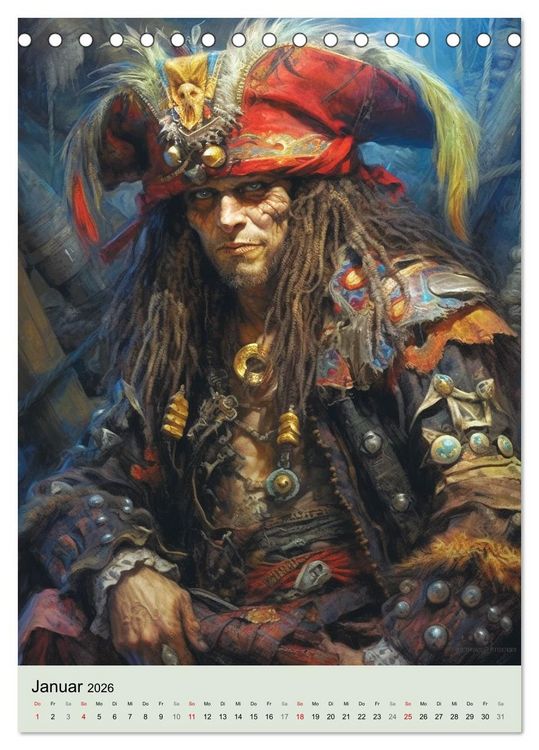 Produktbild: Piraten-Fantasy. Wilde Seer&auml;uber-Romantik im Mittelalter (Tischkalender 2026 DIN A5 hoch), CALVENDO Monatskalender